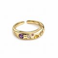 purple galaxy rhinestone ring - crystal ring - crystal fashion jewelry