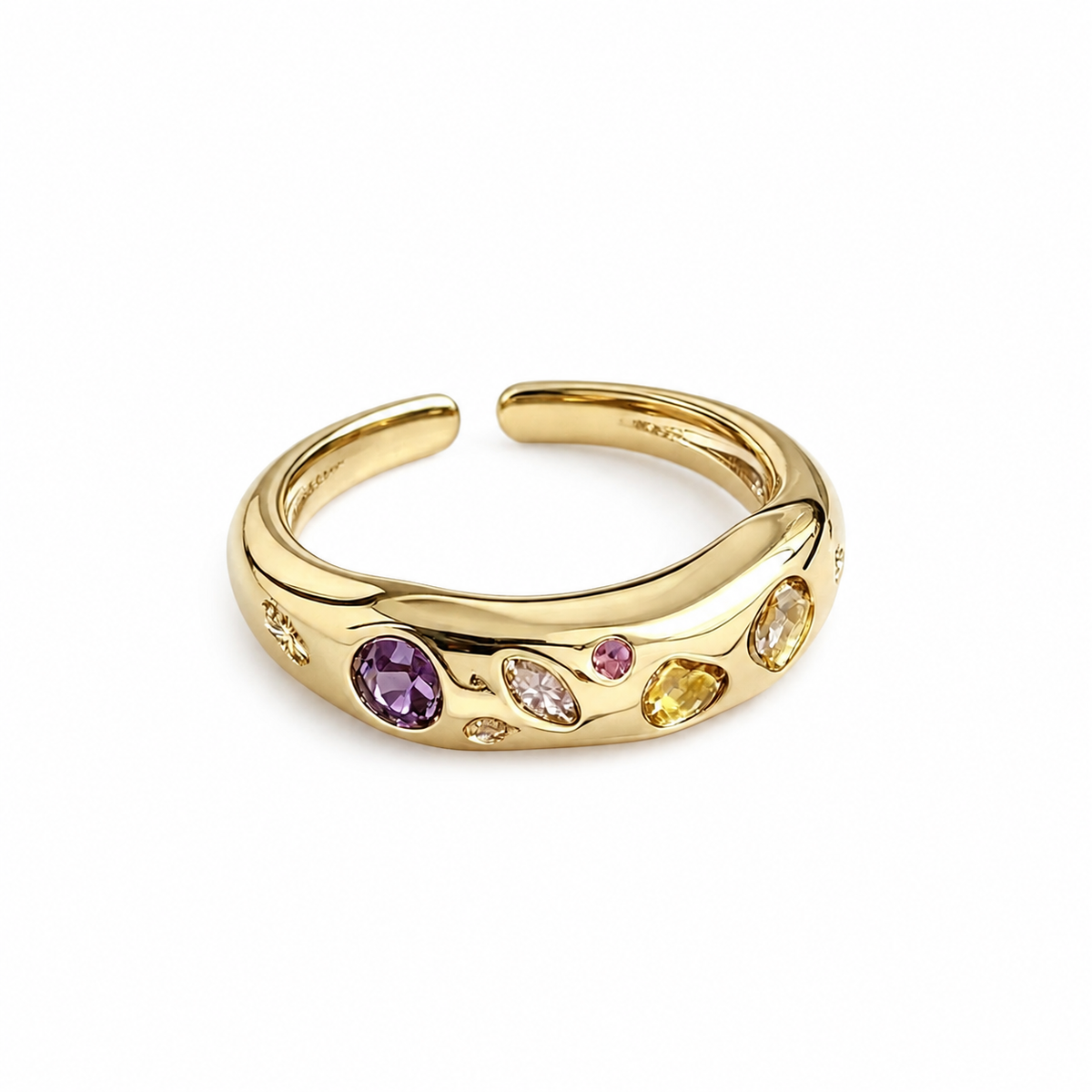 purple galaxy rhinestone ring - crystal ring - crystal fashion jewelry