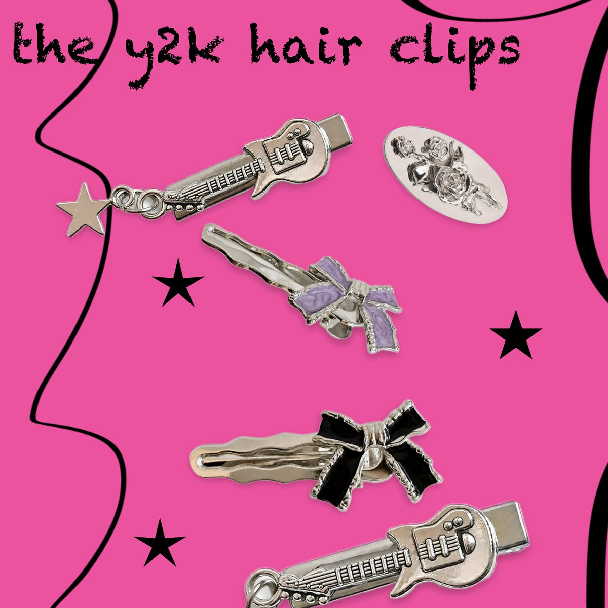 y2k statement hair clip - crystal hair clip - fashion jewelry accessory