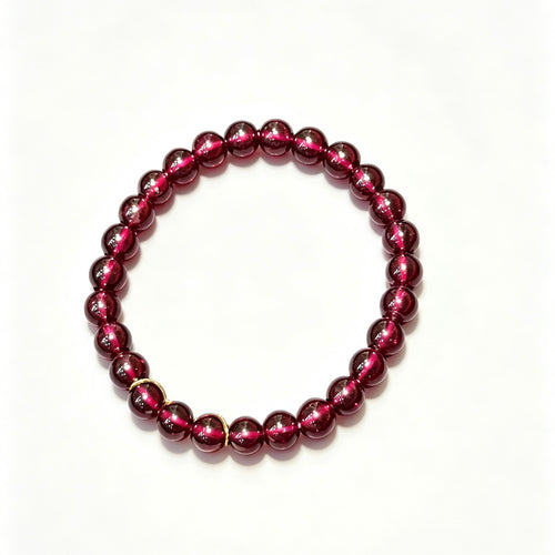 crimson crystal bracelet - gemstone bracelet - crystal fashion jewelry - view 2