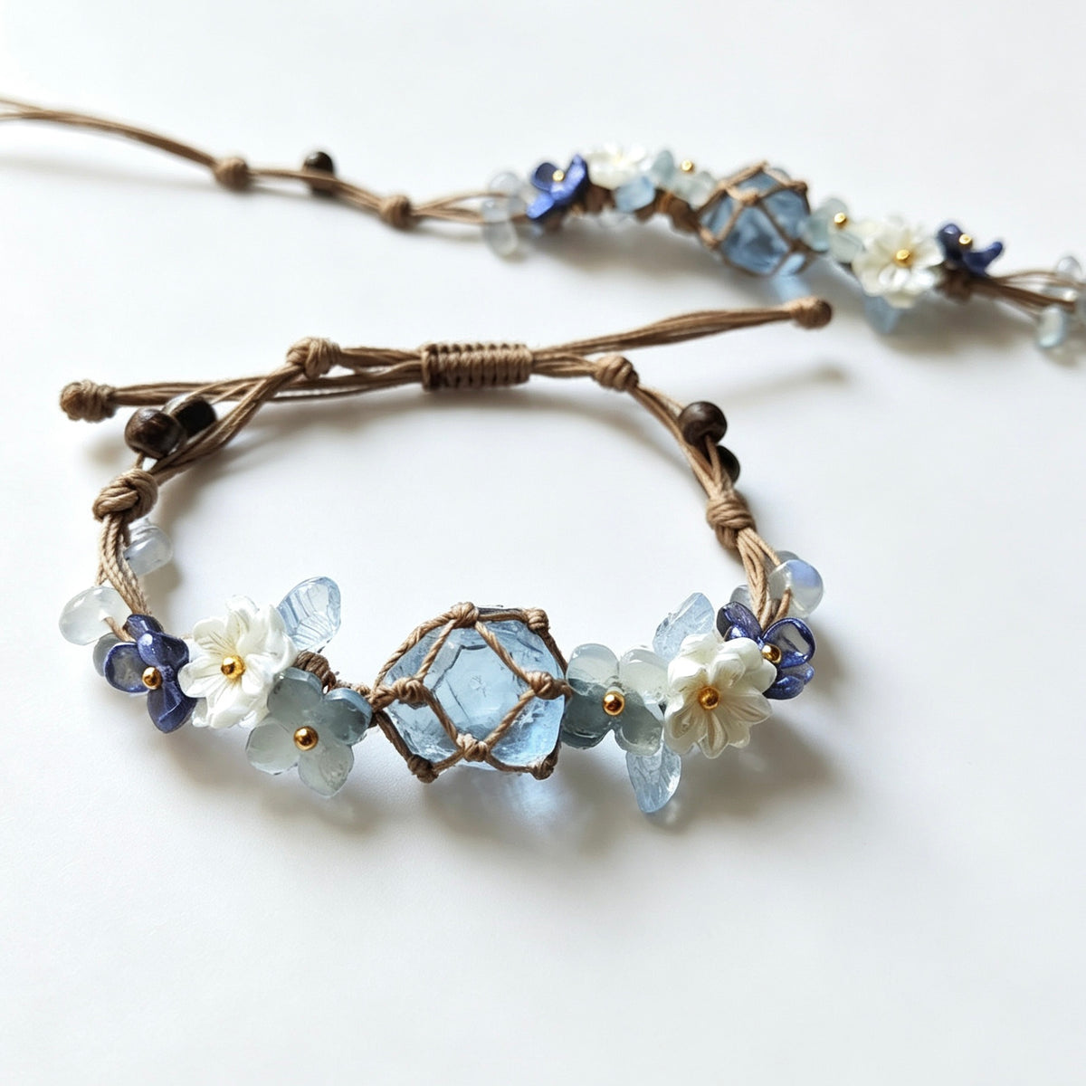 aqua bloom bracelet - gemstone bracelet - crystal fashion jewelry - view 3