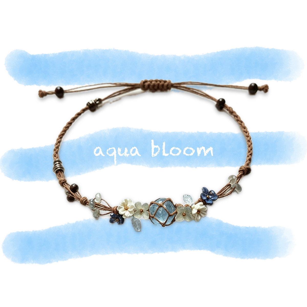 aqua bloom bracelet - gemstone bracelet - crystal fashion jewelry