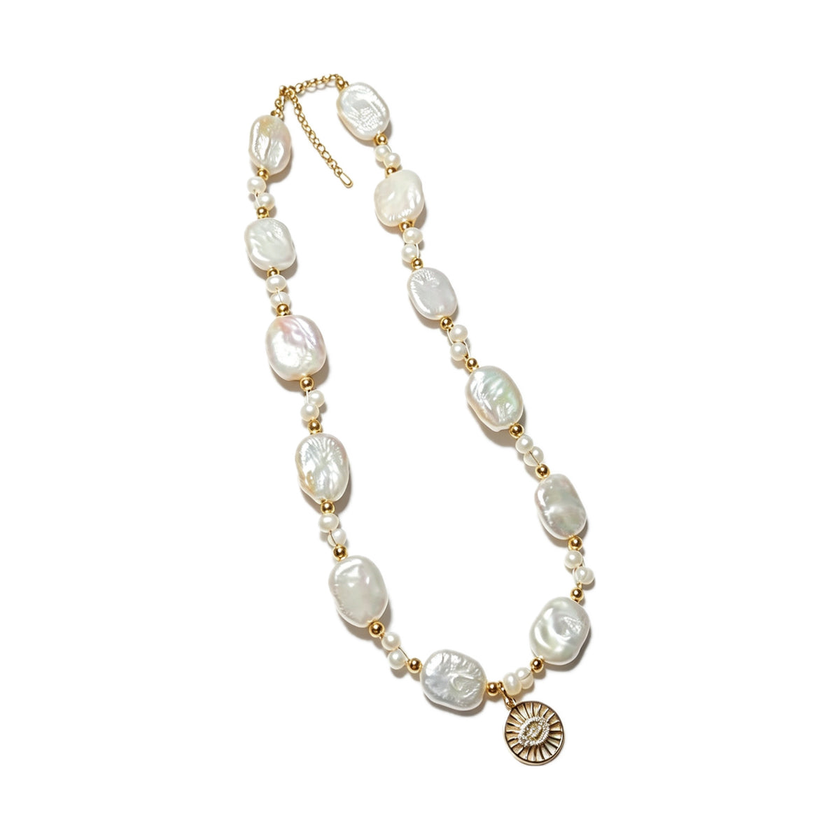 solace baroque pearl necklace - crystal necklace - gemstone fashion jewelry - view 2