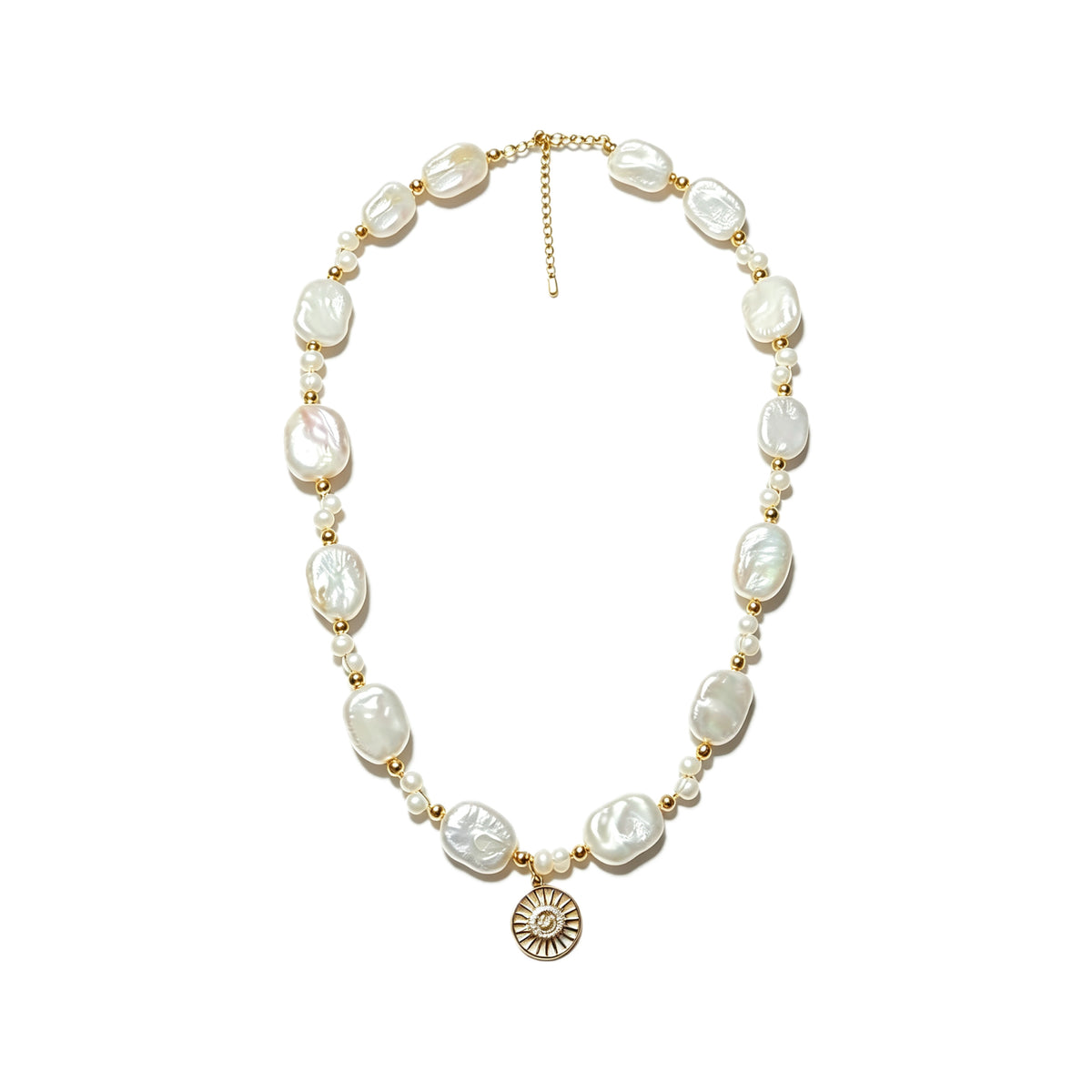 solace baroque pearl necklace - crystal necklace - gemstone fashion jewelry