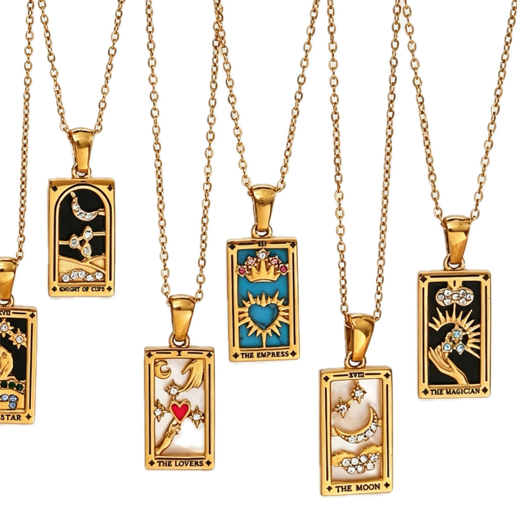 tarot pendant necklace - crystal necklace - gemstone fashion jewelry