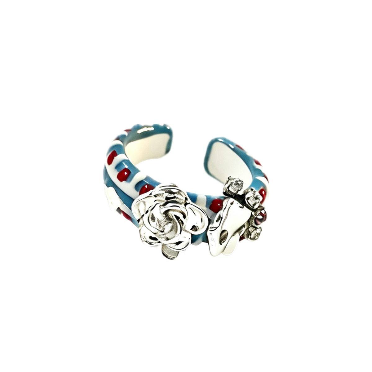 quirky enamel ring - crystal ring - crystal fashion jewelry - view 2