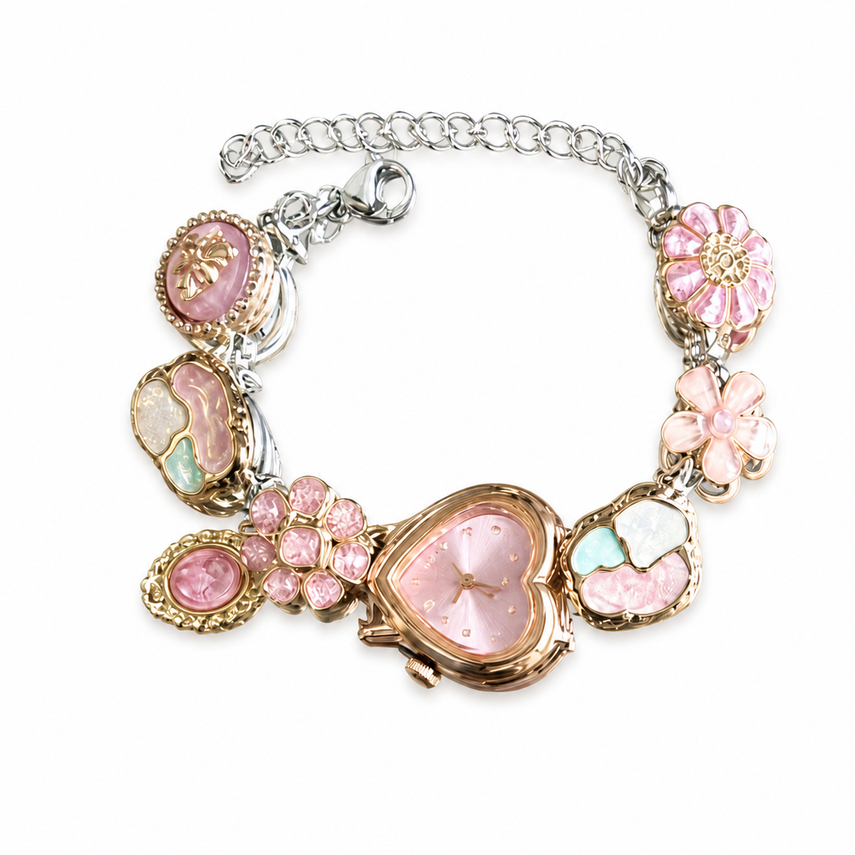 bloom hours watch-style bracelet - gemstone bracelet - crystal fashion jewelry - view 3