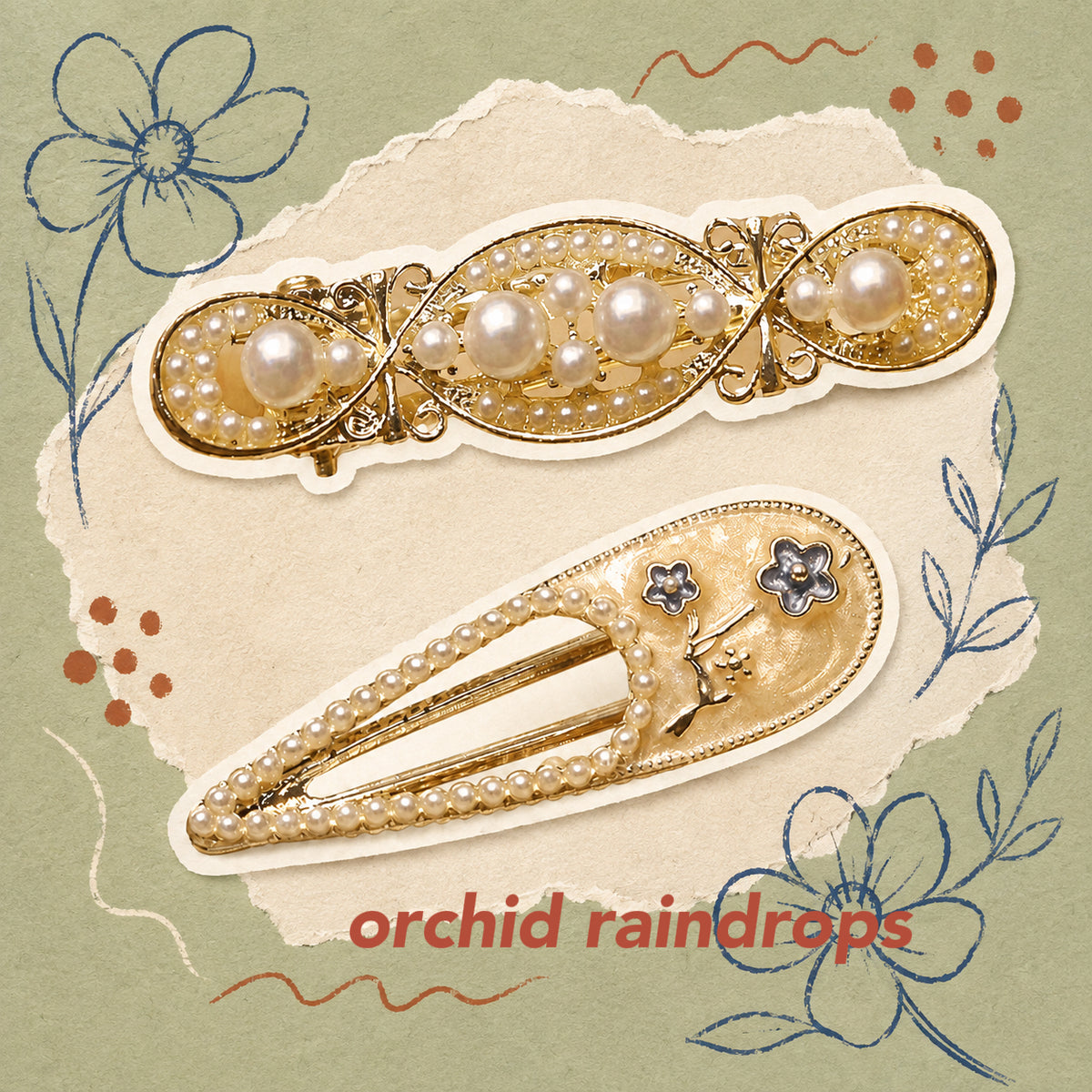 orchid raindrops baroque clip