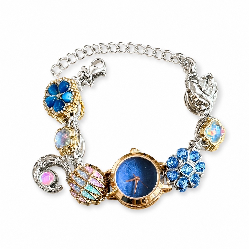 bloom hours watch-style bracelet - gemstone bracelet - crystal fashion jewelry - view 2